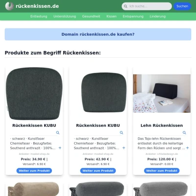 Screenshot rückenkissen.de