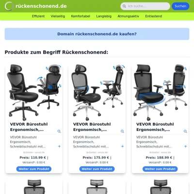 Screenshot rückenschonend.de