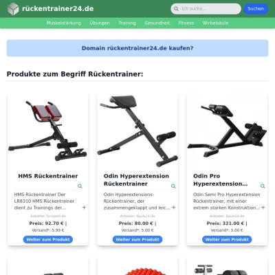 Screenshot rückentrainer24.de