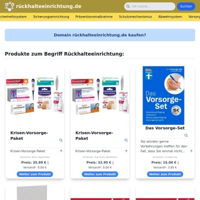 Screenshot rückhalteeinrichtung.de