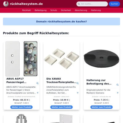 Screenshot rückhaltesystem.de