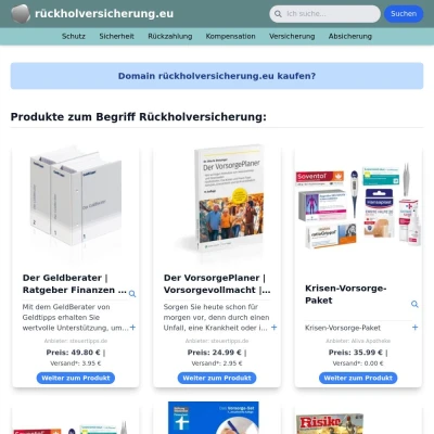 Screenshot rückholversicherung.eu