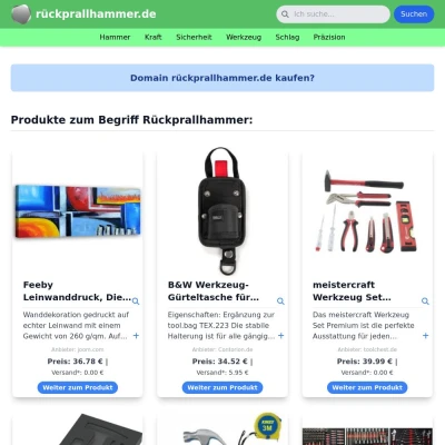 Screenshot rückprallhammer.de