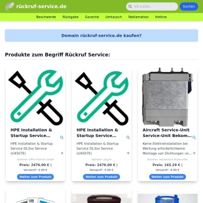 Screenshot rückruf-service.de
