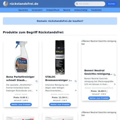 Screenshot rückstandsfrei.de