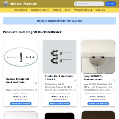 Screenshot rückstellfeder.de