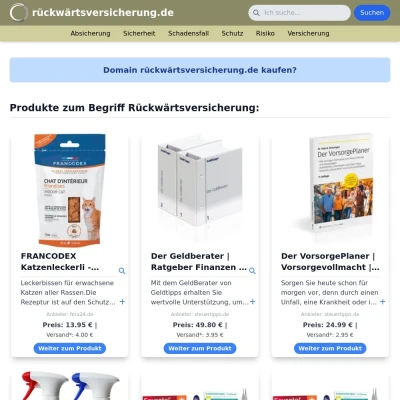 Screenshot rückwärtsversicherung.de