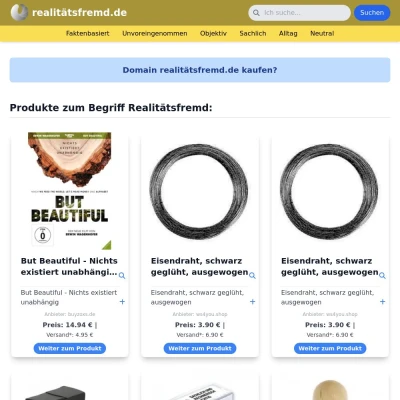 Screenshot realitätsfremd.de