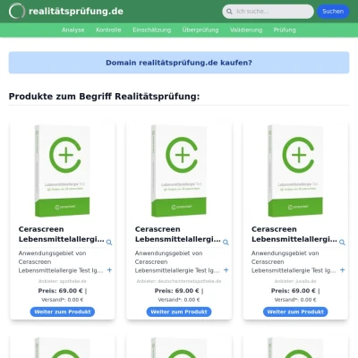 Screenshot realitätsprüfung.de