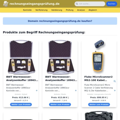 Screenshot rechnungseingangsprüfung.de