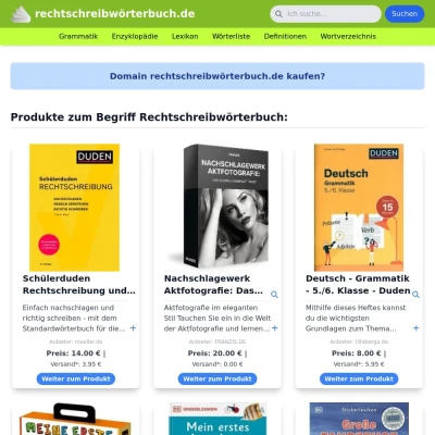 Screenshot rechtschreibwörterbuch.de