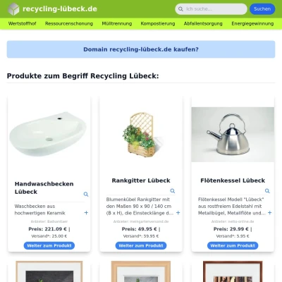 Screenshot recycling-lübeck.de