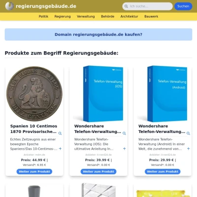 Screenshot regierungsgebäude.de