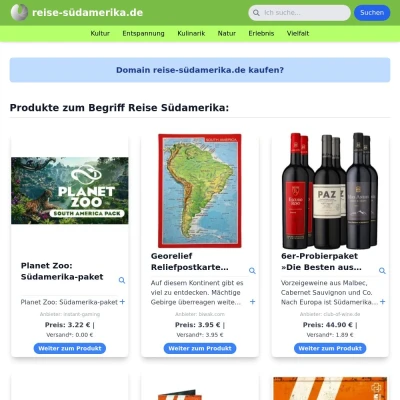 Screenshot reise-südamerika.de