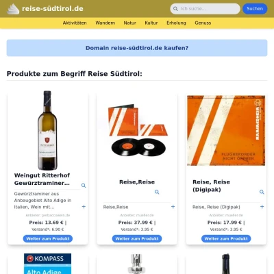 Screenshot reise-südtirol.de