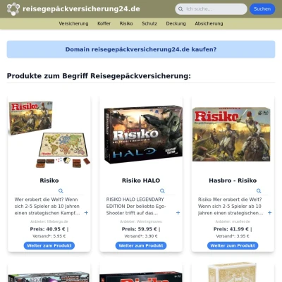 Screenshot reisegepäckversicherung24.de