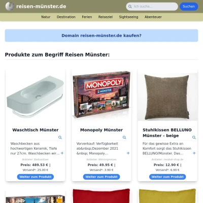 Screenshot reisen-münster.de