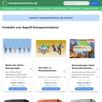 Screenshot reisepartnerbörse.de