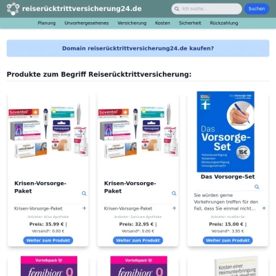 Screenshot reiserücktrittversicherung24.de