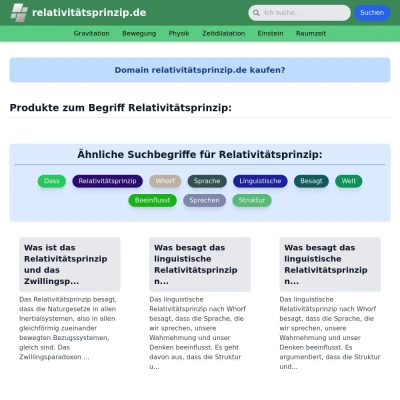 Screenshot relativitätsprinzip.de