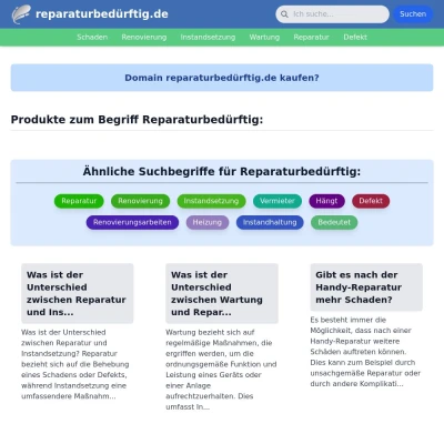 Screenshot reparaturbedürftig.de