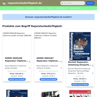 Screenshot reparaturbedürftigkeit.de