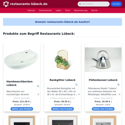 Screenshot restaurants-lübeck.de