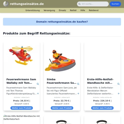 Screenshot rettungseinsätze.de