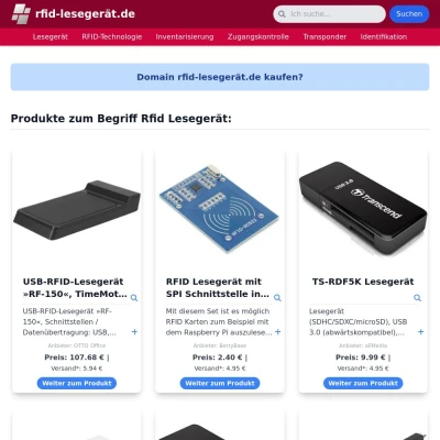 Screenshot rfid-lesegerät.de