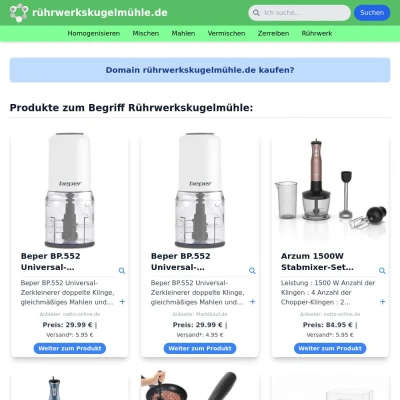 Screenshot rührwerkskugelmühle.de