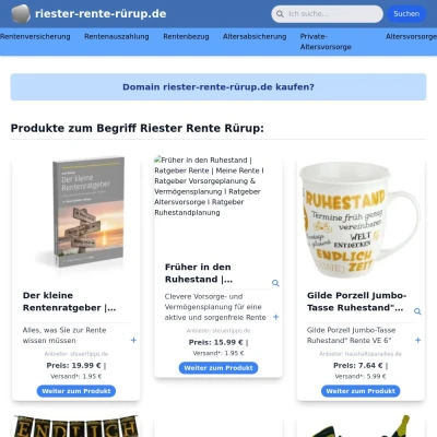 Screenshot riester-rente-rürup.de