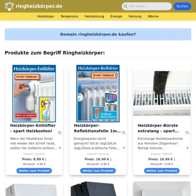 Screenshot ringheizkörper.de