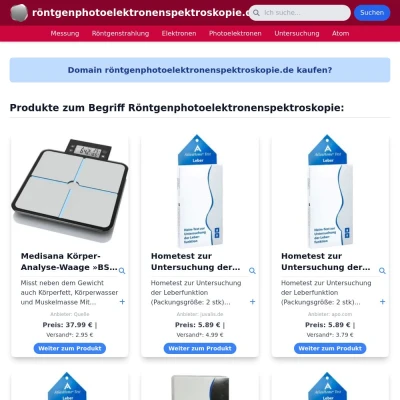 Screenshot röntgenphotoelektronenspektroskopie.de