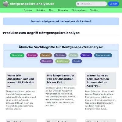 Screenshot röntgenspektralanalyse.de