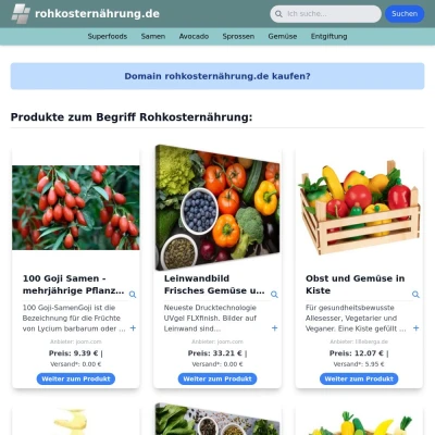 Screenshot rohkosternährung.de