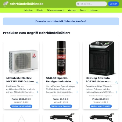 Screenshot rohrbündelkühler.de