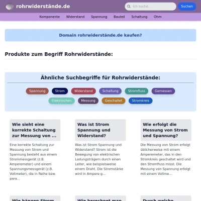 Screenshot rohrwiderstände.de