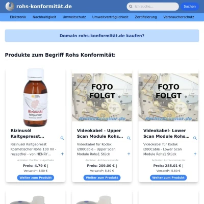 Screenshot rohs-konformität.de