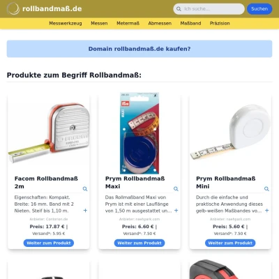 Screenshot rollbandmaß.de