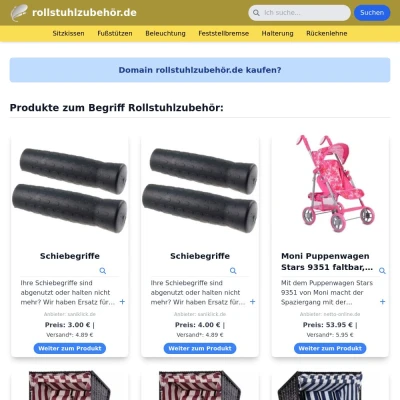 Screenshot rollstuhlzubehör.de