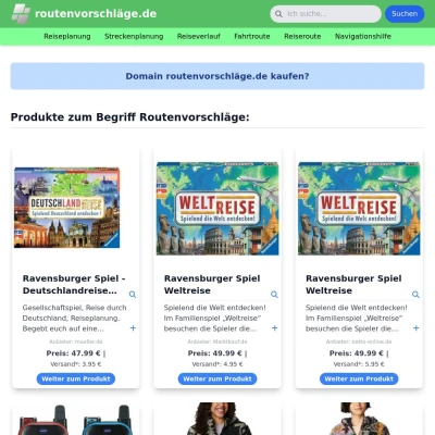 Screenshot routenvorschläge.de