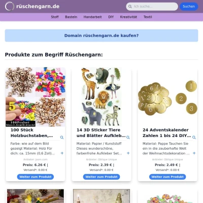 Screenshot rüschengarn.de