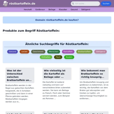 Screenshot röstkartoffeln.de