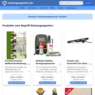 Screenshot rüstungsagentur.de