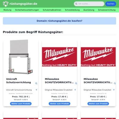 Screenshot rüstungsgüter.de