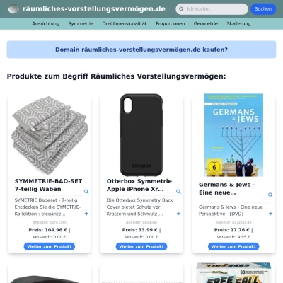 Screenshot räumliches-vorstellungsvermögen.de