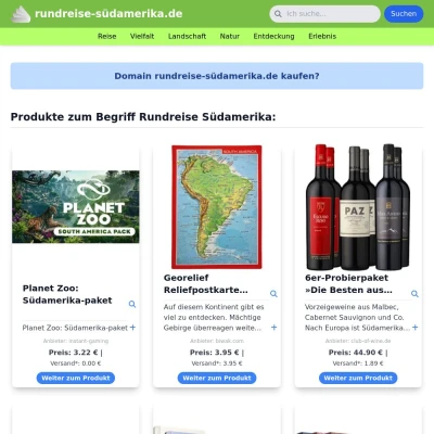 Screenshot rundreise-südamerika.de