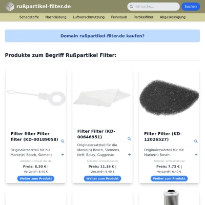 Screenshot rußpartikel-filter.de