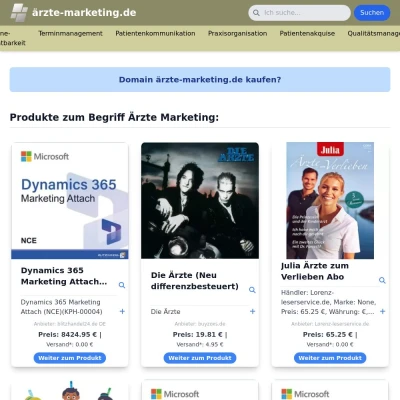 Screenshot ärzte-marketing.de