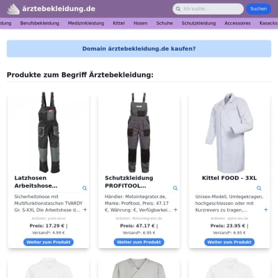 Screenshot ärztebekleidung.de